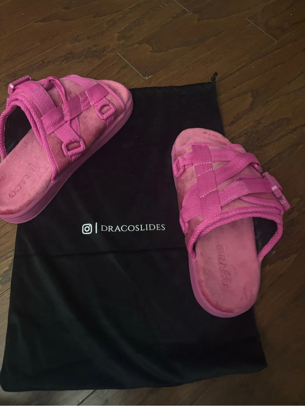 DracoSlides Kids Pink Strappy Slide Sandals